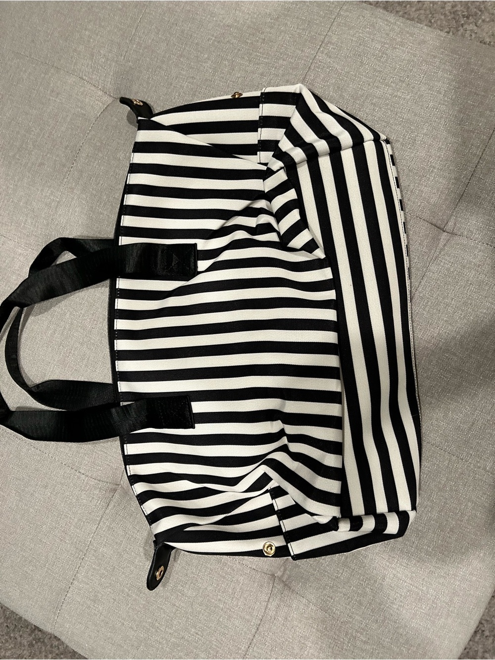 Alice + Olivia Black and White Striped Tote